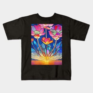 Water Lily Sunrise Kids T-Shirt